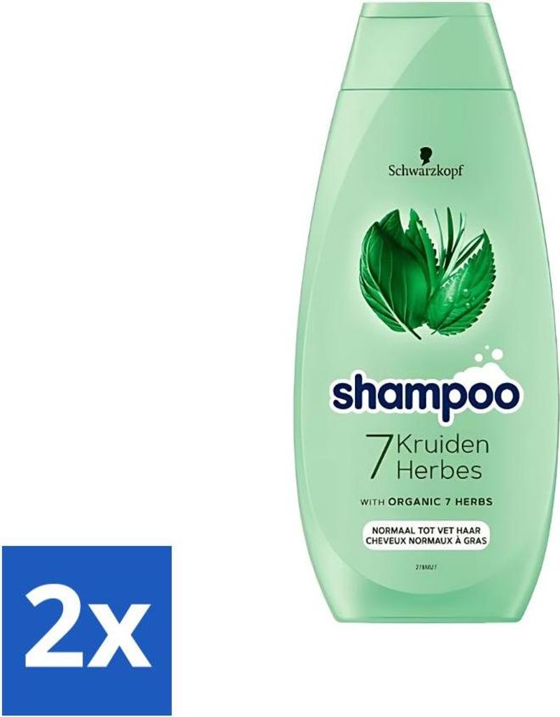 Schwarzkopf - Shampoo - 7 Kräuter - Normales bis fettiges Haar - 400 ml - Vorteilspack - 2 Stücke