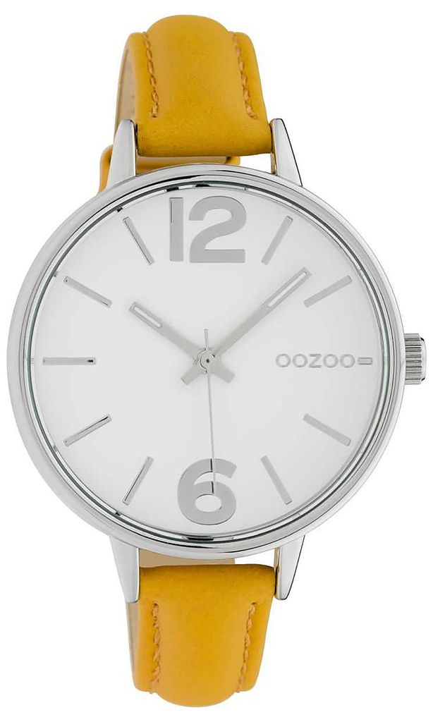 Oozoo Armbanduhr gelb Leder Timepieces Damen Analog-Quarzuhr UOC10455