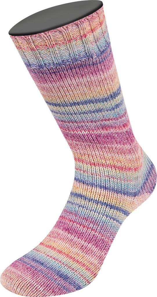 Lana Grossa - Meilenweit 100g Cotone Vegano Mango 4457 hellrot natur fuchsia gelb zartgrün hellblau blau