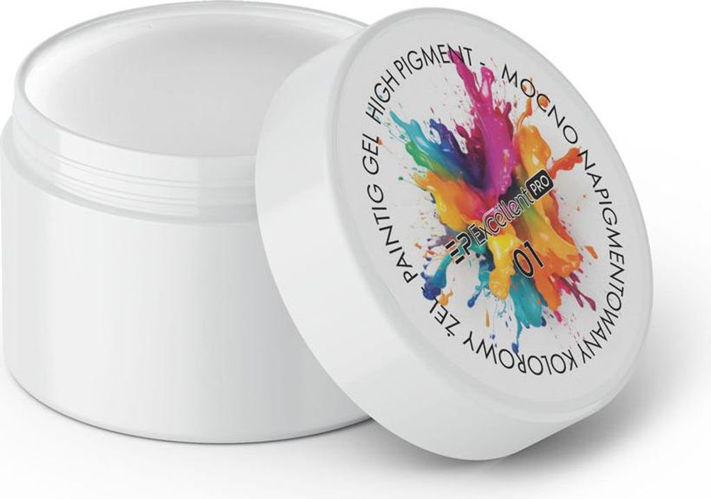 Excellent PRO | Malgel 001 - Weiß - Hochpigmentiert - Ideal Produktbild 