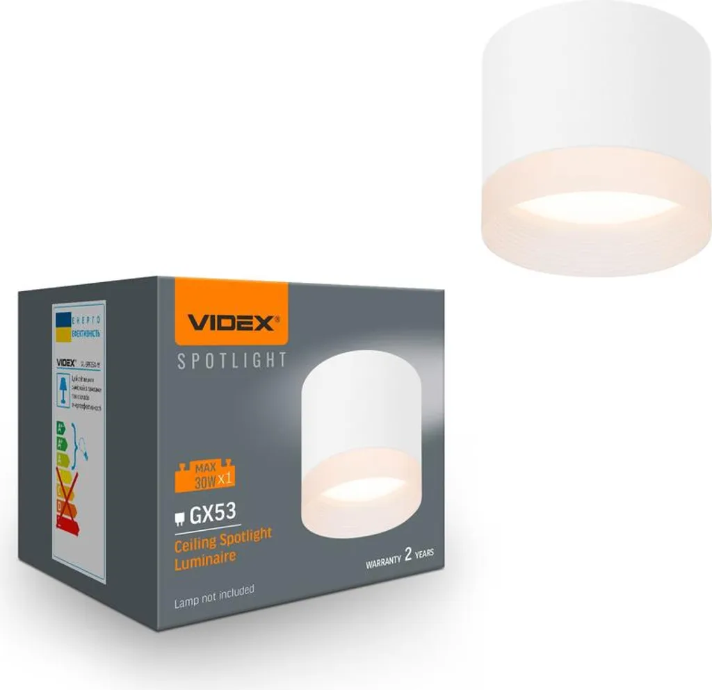 Plafoniera VIDEX per sorgente luminosa GX53 VL-SPF25A-W