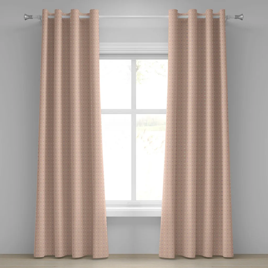 Grand rideau rose pois 280x245 cm pour habiller vos grandes fenêtres