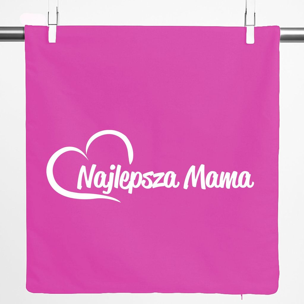 Huuraa Kissenbezug Najlepsza Mama Serce 40x40cm Fuchsia Baumwolle Dekokissenbezug Geschenkidee