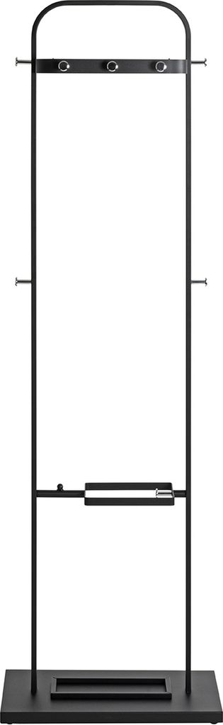 Garderobenständer >55551< in Haken chrom, Gestell schwarz - 54x175x30 (BxHxT)