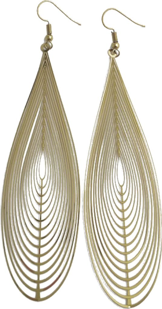 Mode Frauen aushöhlen mehrfarbige Wassertropfen baumeln Haken Ohrringe Schmuck Geschenk-Golden
