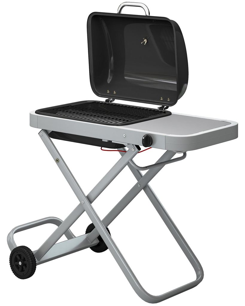 Outsunny Tragbarer Gasgrill 1-Brenner 2,5kW Grillwagen mit Produktbild 