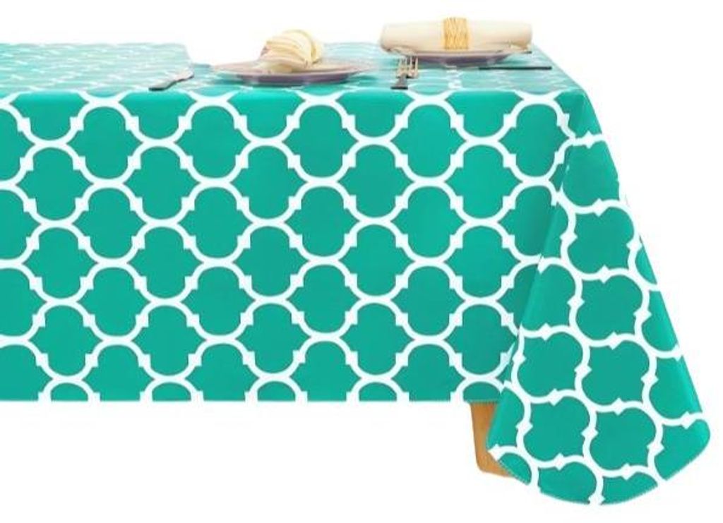 Marokkanische Tischdecke aus Polyestergewebe – wasserabweisend, knitterfrei, rechteckig, waschbar, ideal für Feste und den Außenbereich. Elegan...