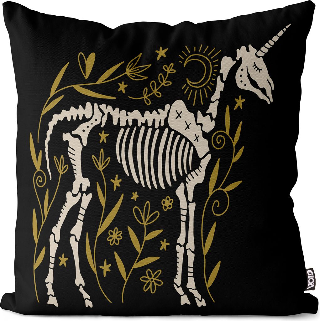 VOID Boho Einhorn Skelett Kissenbezug Kissenhülle sofa couch wohnzimmer dekoration wasserfest Outdoor Garten Kissen bezug deko