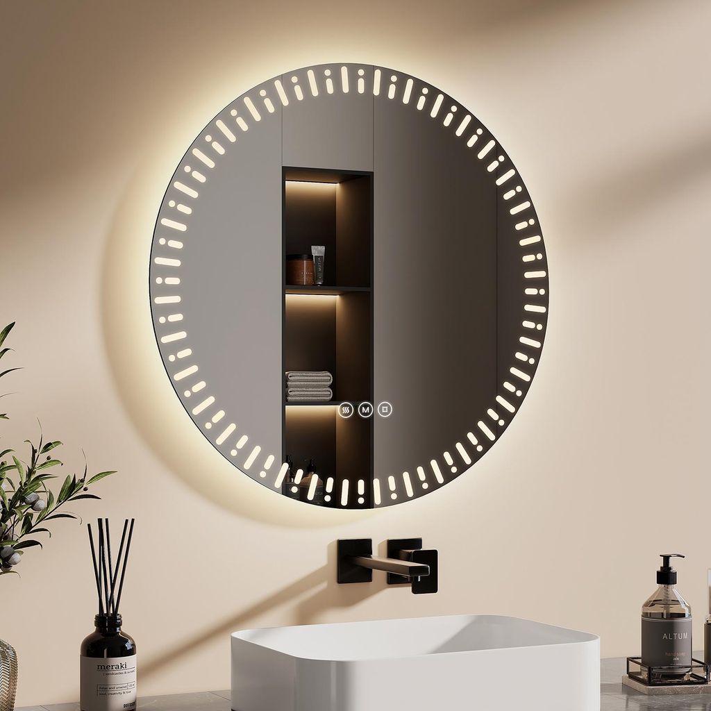 EMKE Badspiegel mit Beleuchtung LED Spiegel 60 cm mit Produktbild 