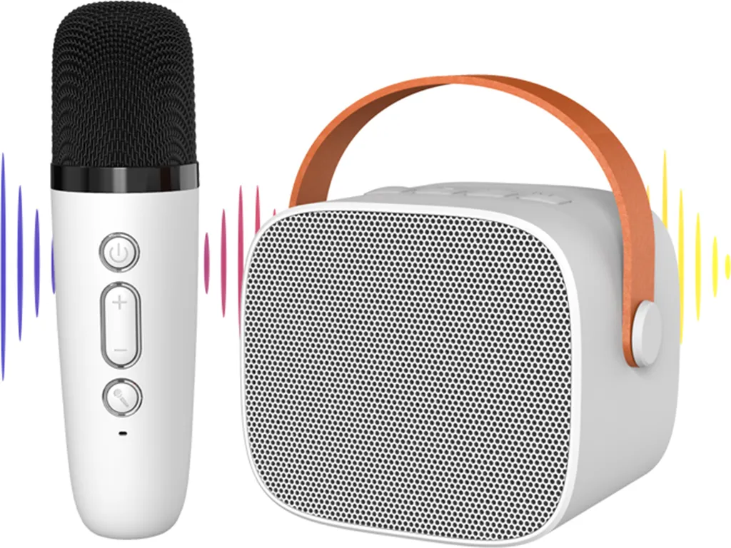 Altoparlante Karaoke per Bambini e Adulti P2 con Microfono Bianco