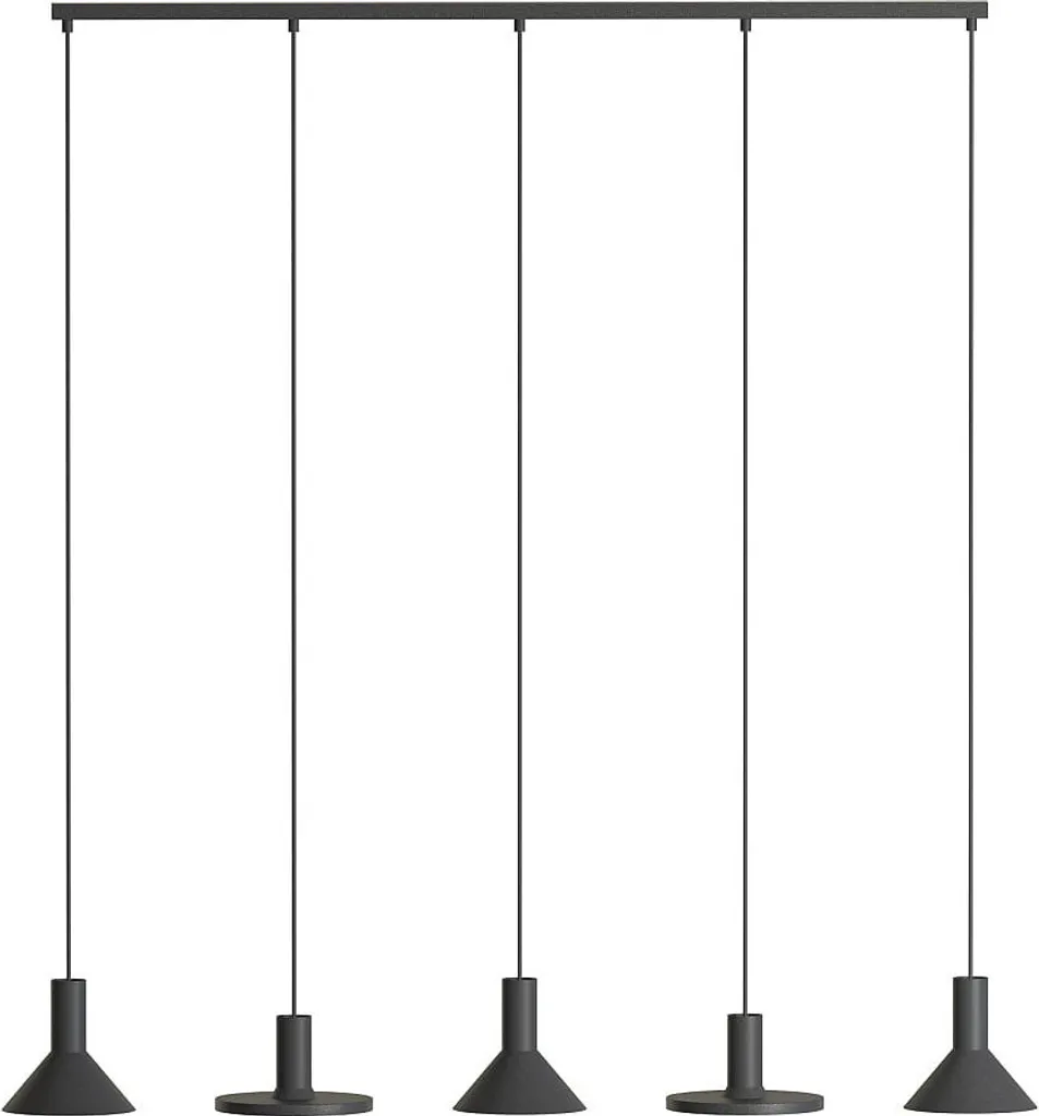 Lustre HERMANOS Noir 130cm : Éclairage Homogène pour Grandes Pièces