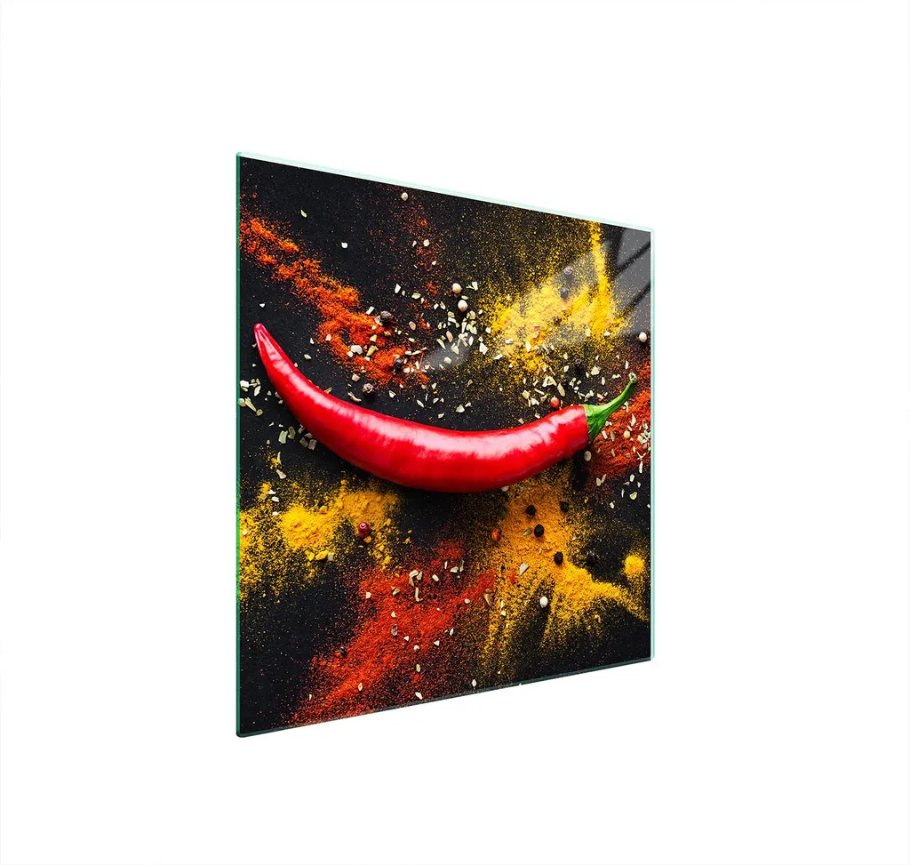 Decorazione Cucina Piastra Vetro 50x52 Chilli - Stile e Funzione