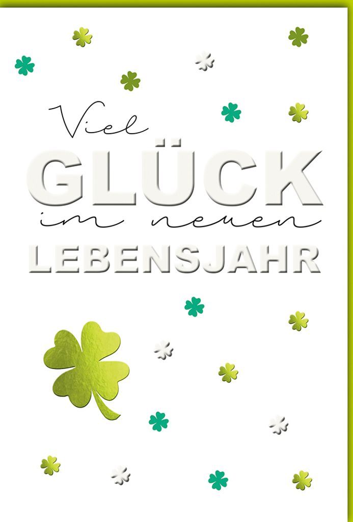 Geburtstag - Glückwunschkarte im Format 11,5 x 17 cm - Kleeblatt
