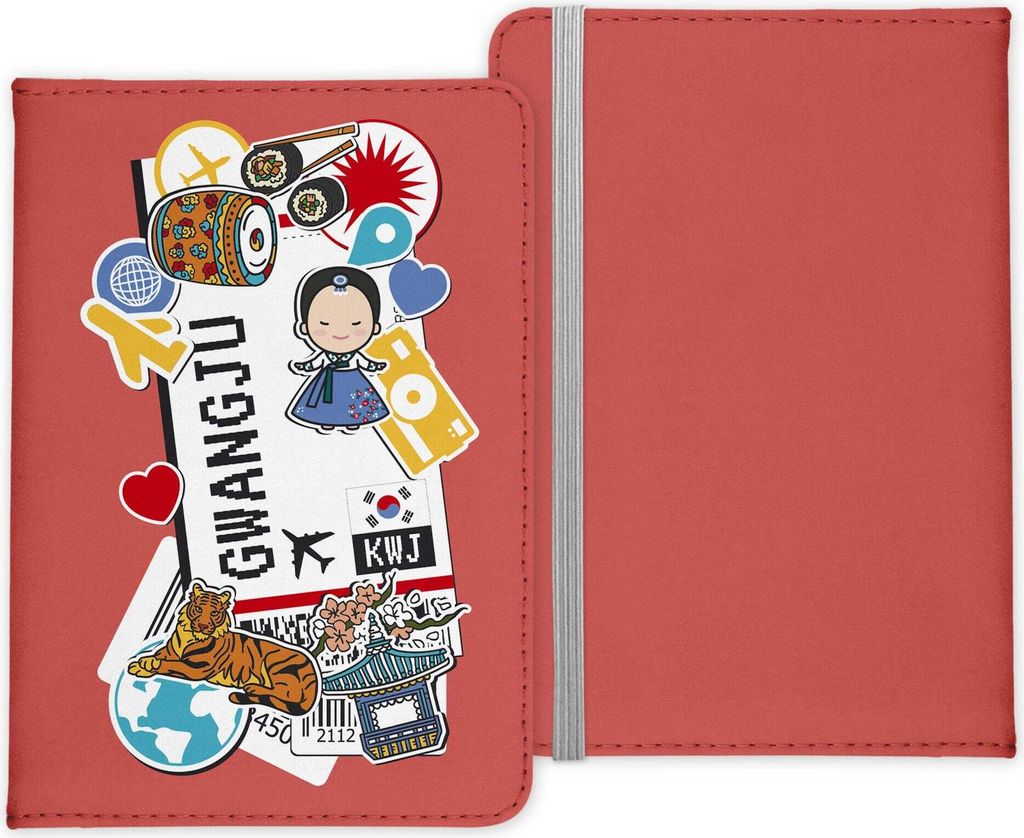22Feels Gwangju Souvenir Reisepasshülle Organizer Reisen Gadgets Südkorea Asien Urlaub Kunst-Leder Etui Cover Frauen Männer Kinder