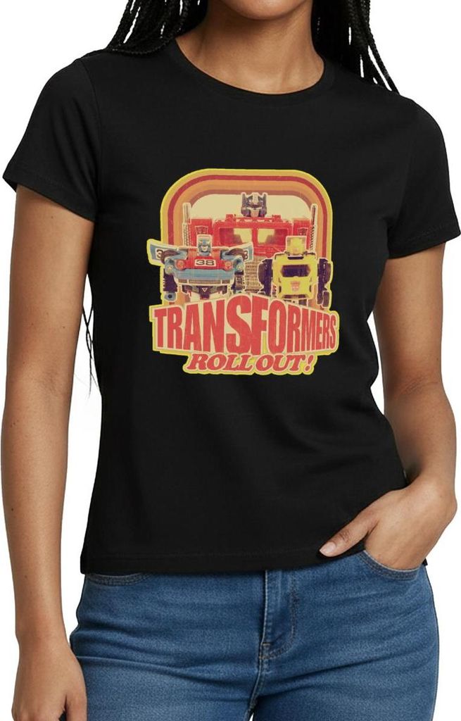 Spreadshirt Transformers G1 Autobots Roll Out Retro-Design Frauen T-Shirt, S, Schwarz