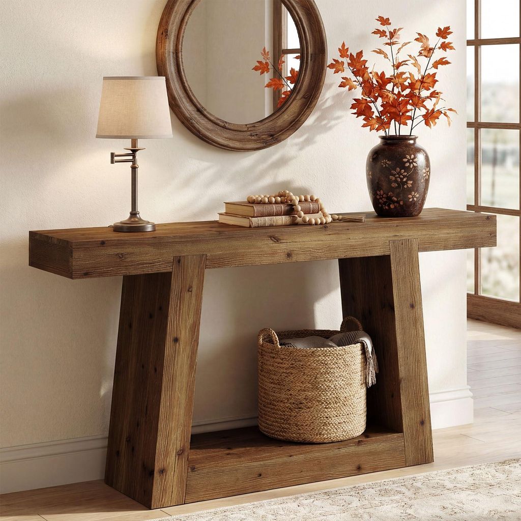 Tribesigns Konsolentisch Massivholz, 140 cm, Produktbild 