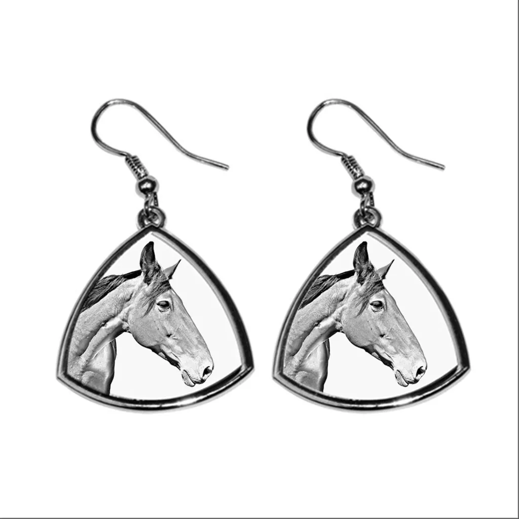 Cavallo da allevamento australiano - Orecchini a forma di cavallo, orecchini pendenti con immagine, gioielli personalizzati con impressione del marchio Art-Dog
