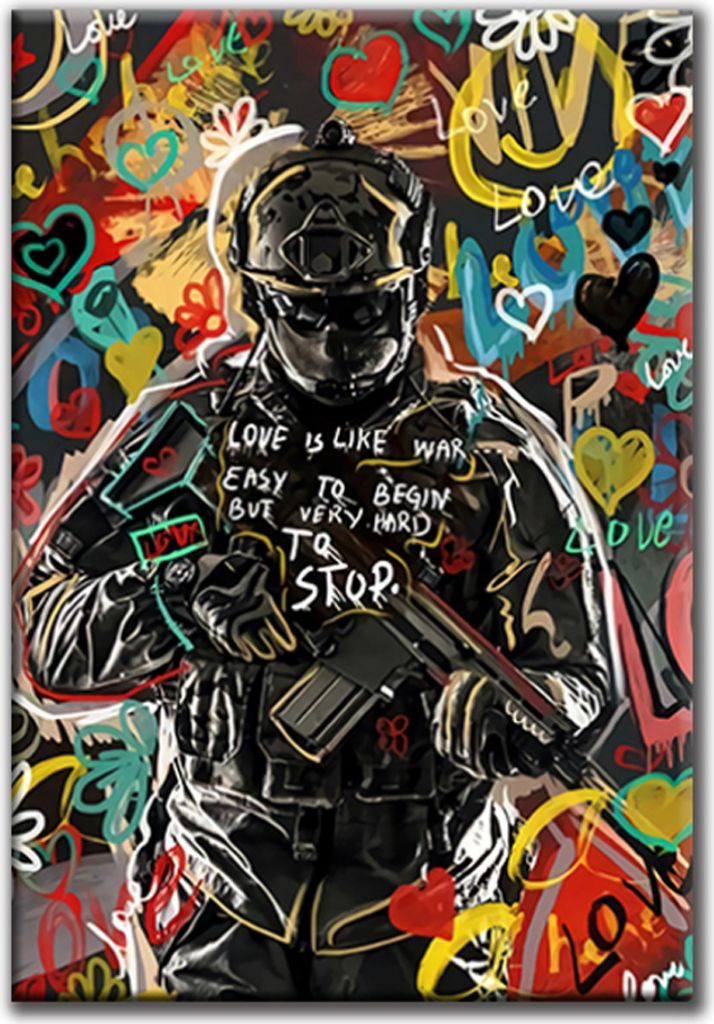 TPFLiving Kunstdruck LW-550 (OHNE RAHMEN) Poster - Leinwand - Wandbild - Hochauflösender Giclée-Druck, langlebig und hochwertig - Graffiti Wall A...