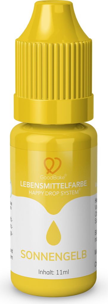 GoodBake Lebensmittelfarbe Gelb, hochergiebig, zuckerfrei, vegan, zum Backen