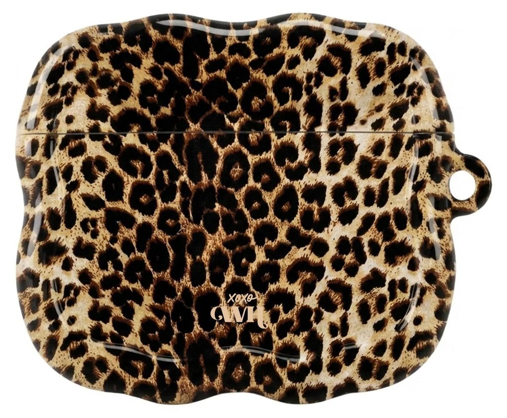 AirPods 4 Hülle Wild Soul Leopardenmuster glänzend gewelltes Design, passgenau, kratzfest