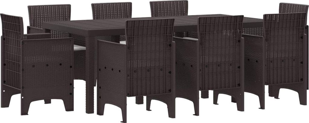 Maison Exclusive - Garten Essgruppe 9 pcs Braun Polypropylen