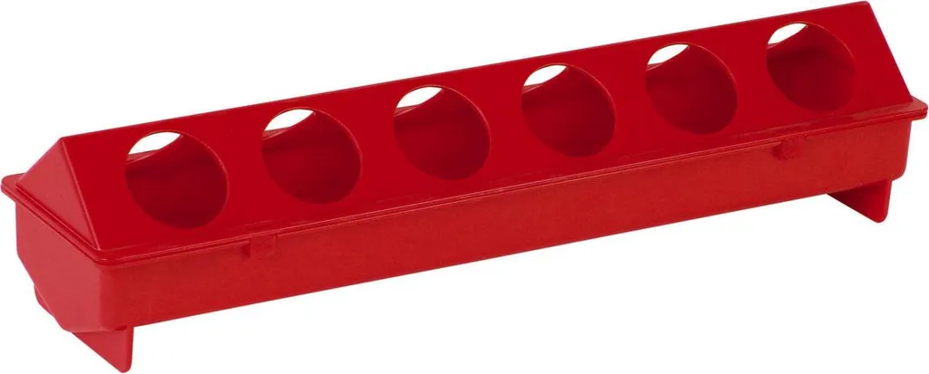 Nourrisseur automatique poule Duvo+ rouge avec ouvertures anti-gâchis
