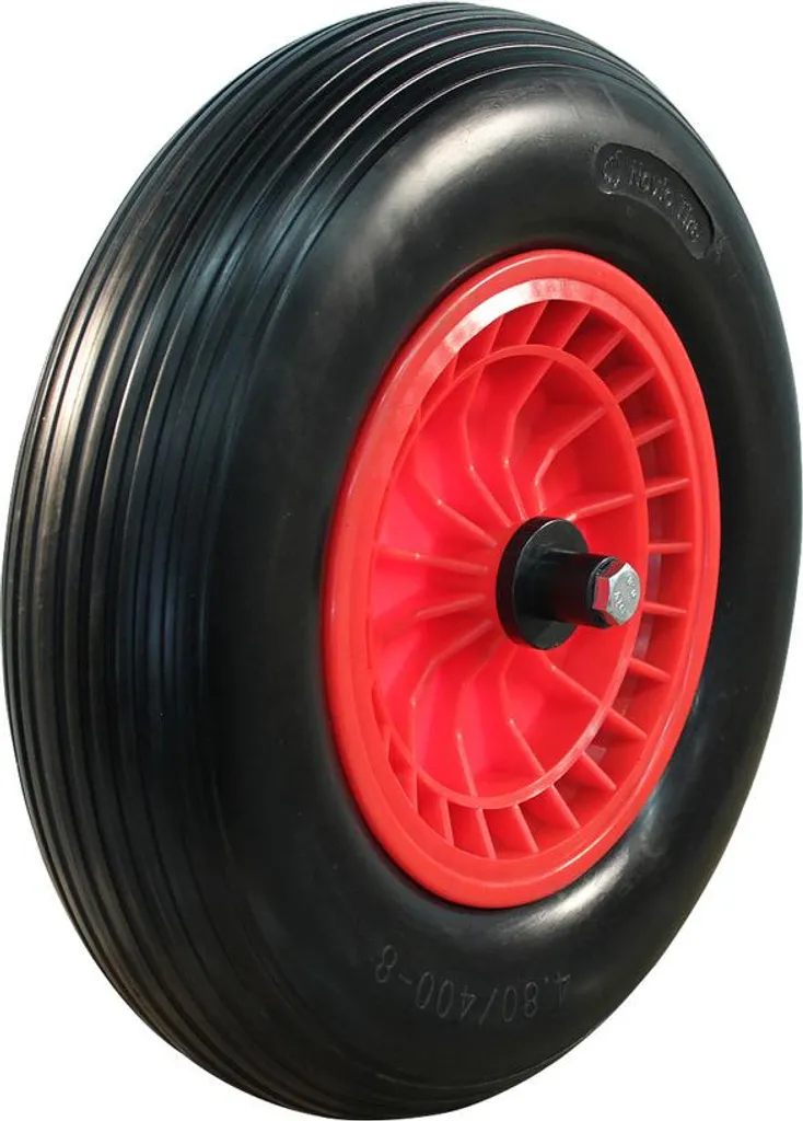 Dites stop aux crevaisons avec cette roue en polyuréthane 4.00-8 rouge