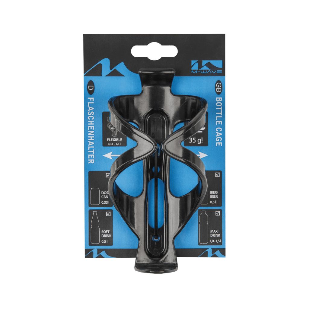 M-Wave-Flaschenkäfig flexibel, 0,33L-1,5l. (hängendes Produktbild 