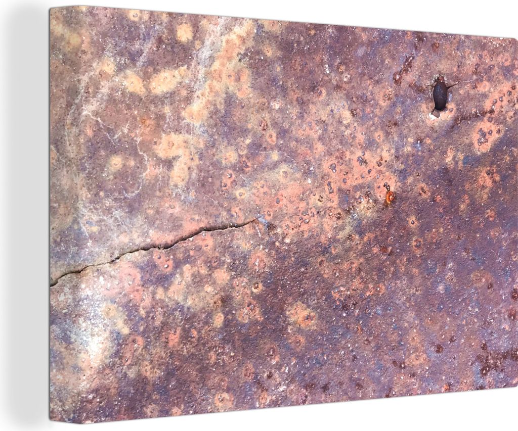 OneMillionCanvasses - Leinwandbilder - 140x90 cm, Rost - Abstrakt - Stahl, Wandbilder Kunstdruck Wanddekoration - Foto auf Leinwand - Gemälde au...