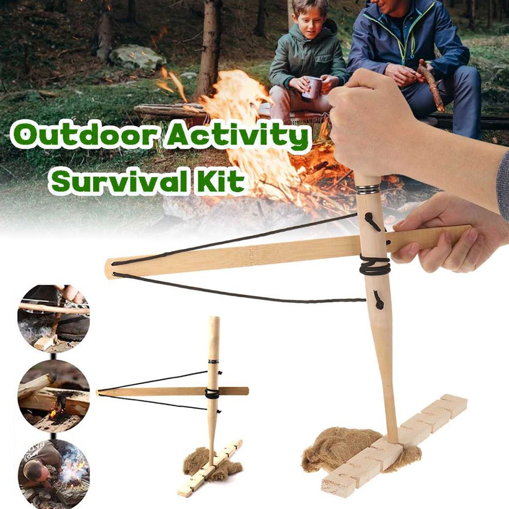 Bohrer Holz Feuer Machen Bogen Kit Survival Camping Outdoor Produktbild 