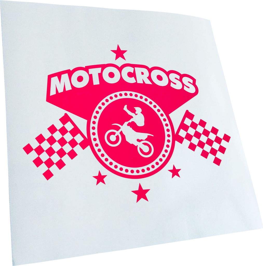 Kiwistar - Autoaufkleber - Motocross D2 Stunt - Hellrosa - 14x10cm - Aufkleber für Auto, Laptop, Fahrrad, LKW, Motorrad mehrfarbig JDM Decal Racing