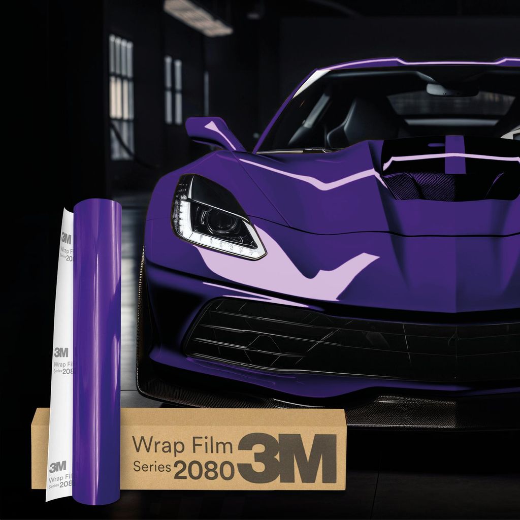 3M Wrap Film Series 2080 Car Wrapping Folie 30x152 cm HGP258 High Gloss Plum – Autofolie mit Luftkanälen für Auto Motorrad Boot zum Folieren