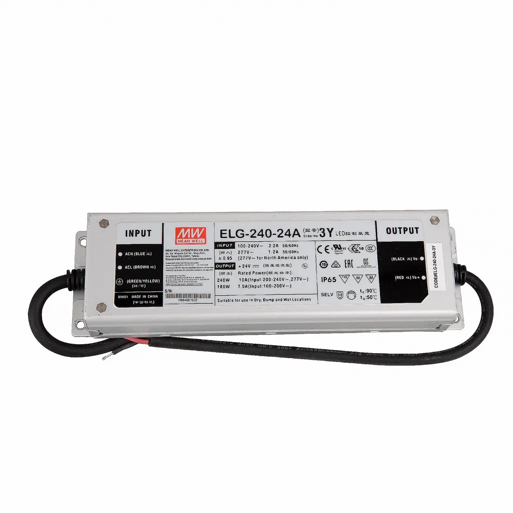 Alimentation pour ruban LED 24V 200W IP65 extérieur MeanWell ELG