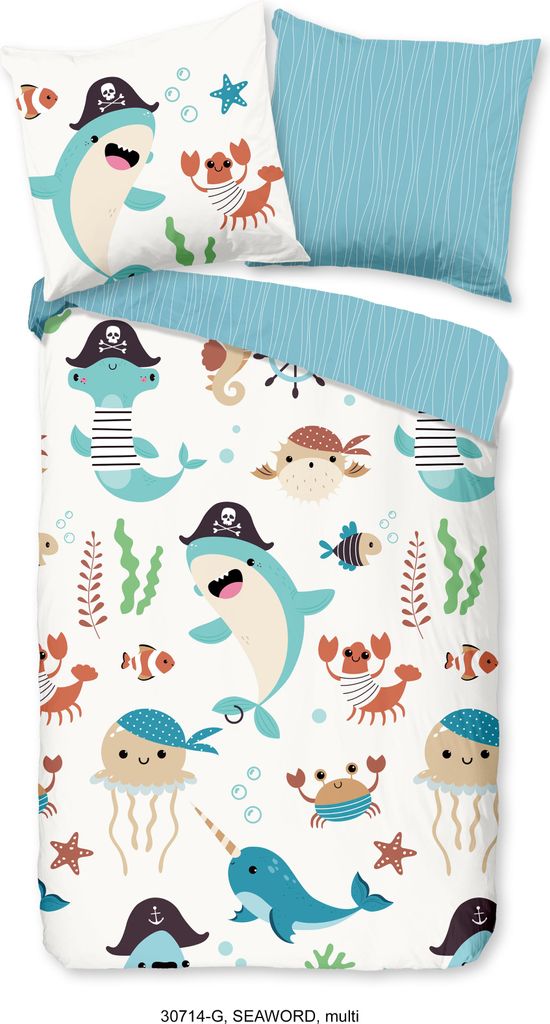 Duvet cover Good Morning 135x200 + 1* 80x80 cm - marine Produktbild 