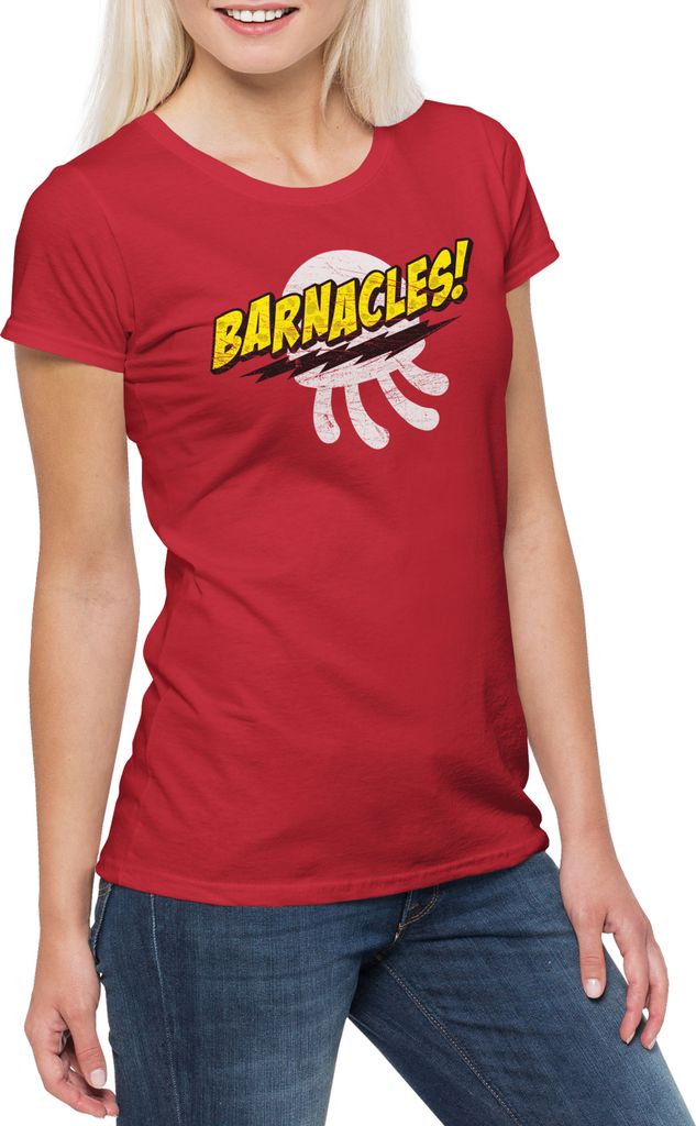 Urban Backwoods Jellyfishing Barnacles, Damen T-Shirt, Farbe: Rot, Größe: 3XL