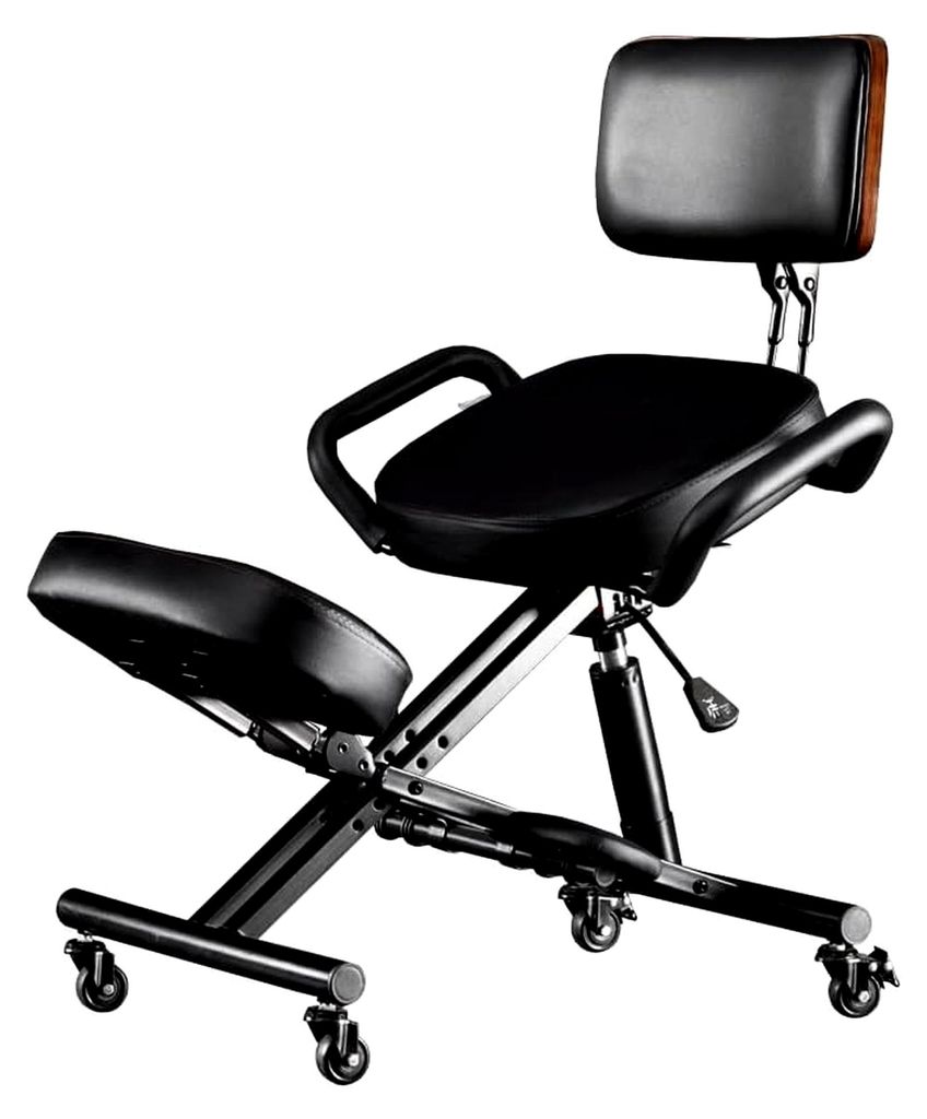 Ergonomischer Kniestuhl mit Rückenlehne, verstellbarer Schreibtischstuhl für Zuhause und Büro, reduziert den Druck auf die Schienbeine mit verst...