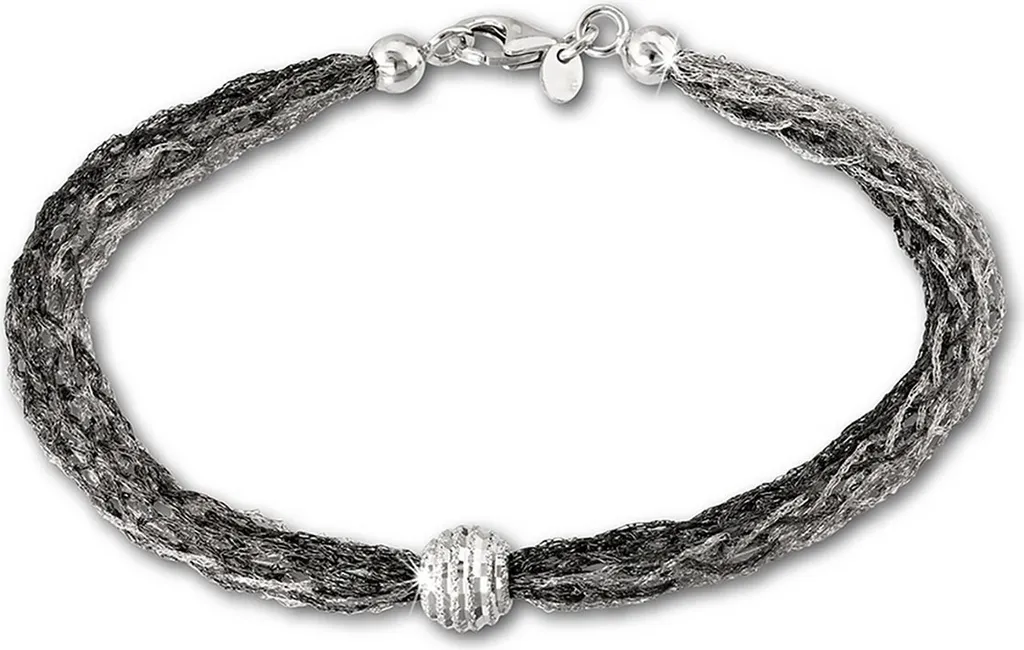 Bracelet Argent 925 Femme 20,5cm pour Soirée et Cadeau SilberDream Noir