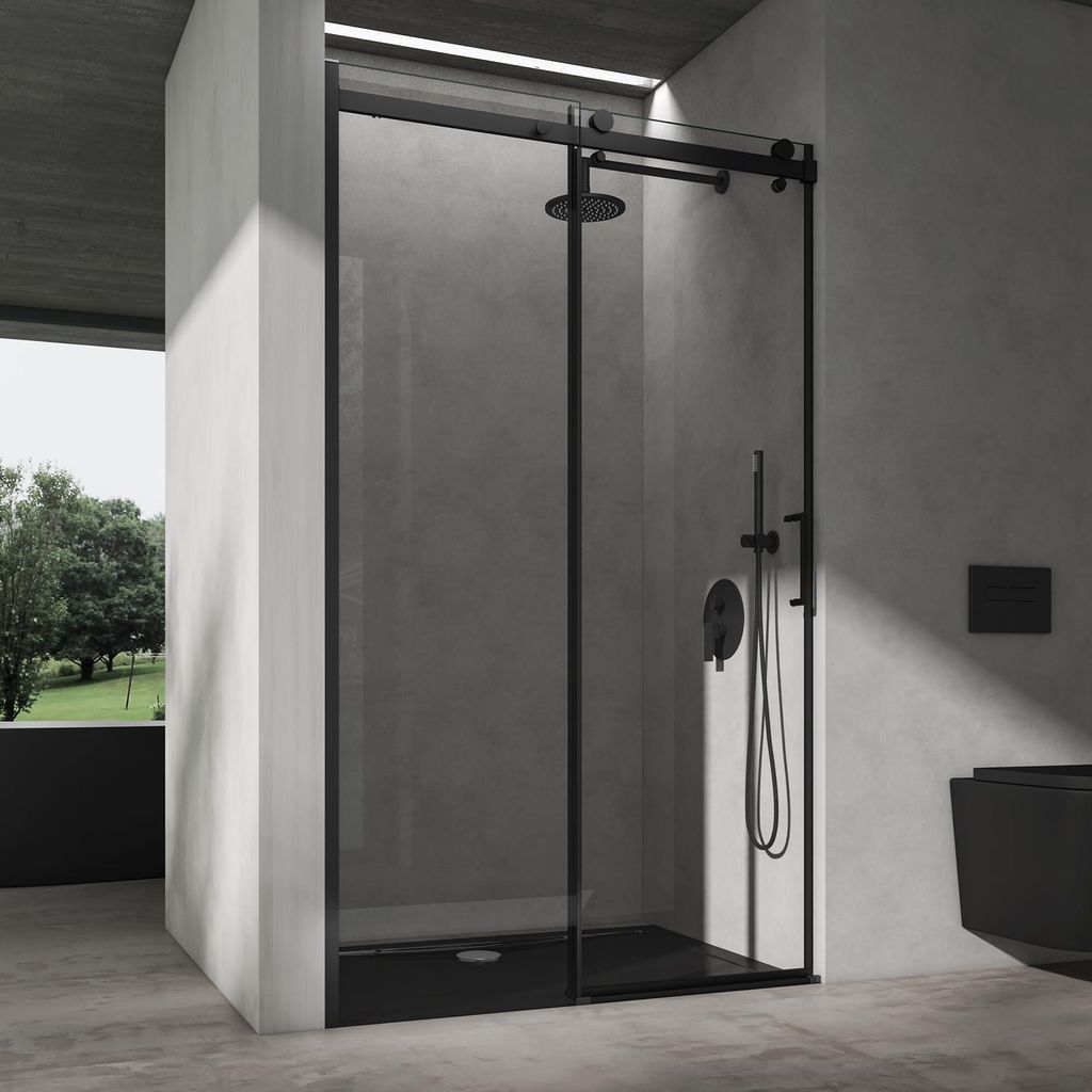 doporro Porte de Douche Coulissante 150x195cm pour Niche Image du produit 