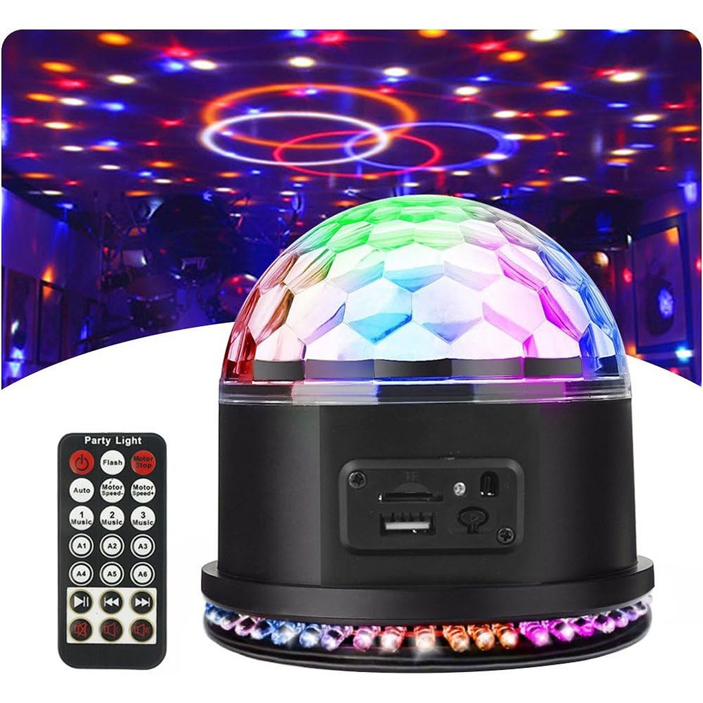Discokugel, 12W LED Discolicht Partylicht RGB Discokugel, Bühnenlichter Disco Party Licht Deko für Heim Geburtstag Weihnachten KTV, 12,5x12,5x12,5cm