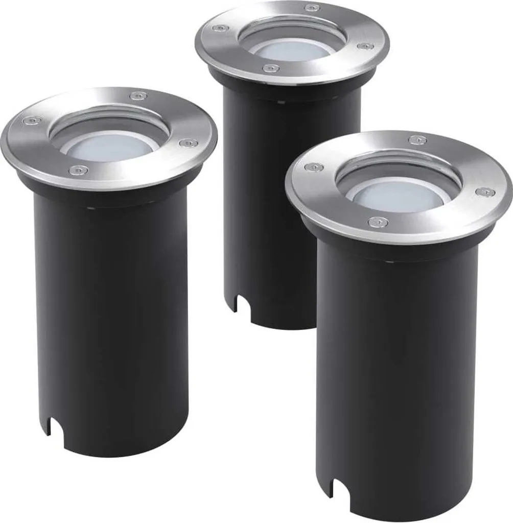 Spot encastré de sol LED pour terrasse - Kit 3 pièces pour balisage jardin