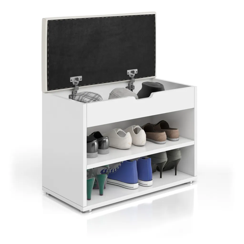 Panca per scarpe Vicco Rolfe, 60 x 45 cm, bianco - 14
