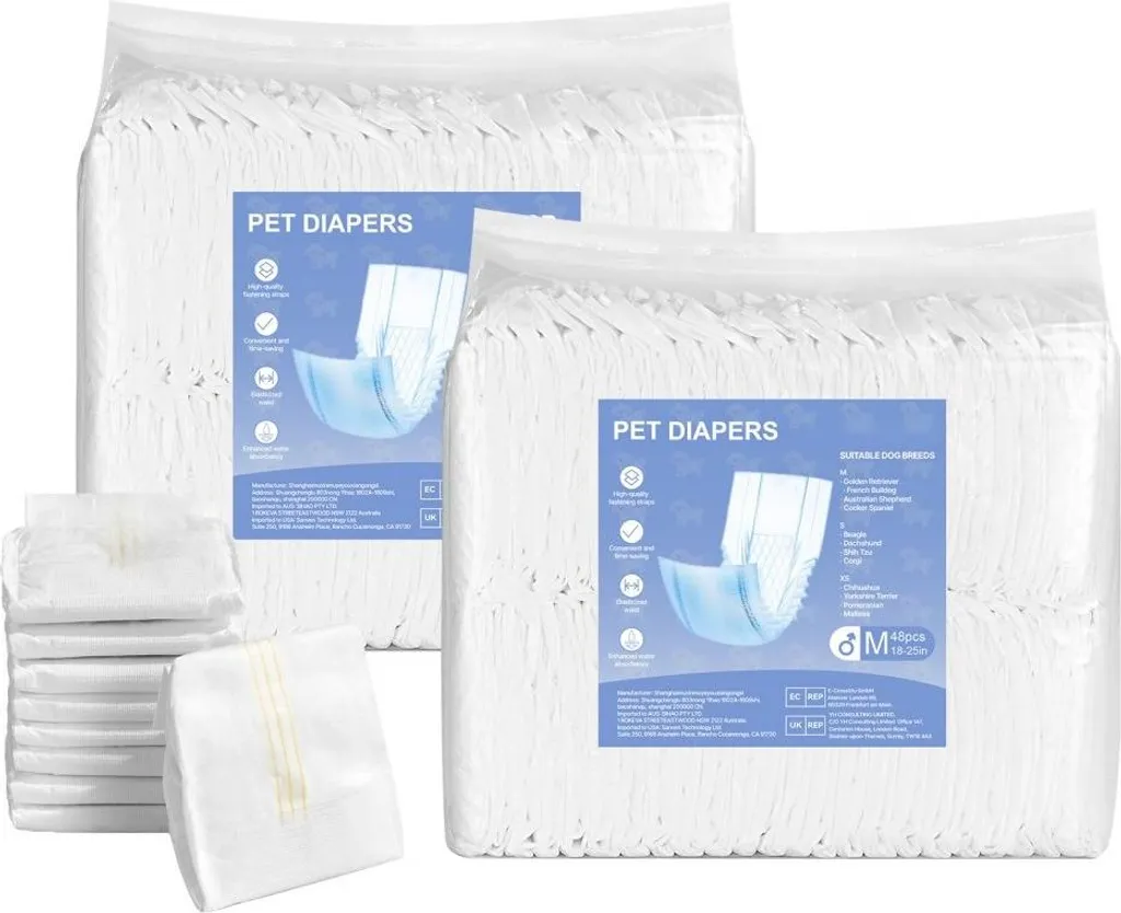Couches pour chiens Taille M - Double paquet de 48 unités ultra-douces