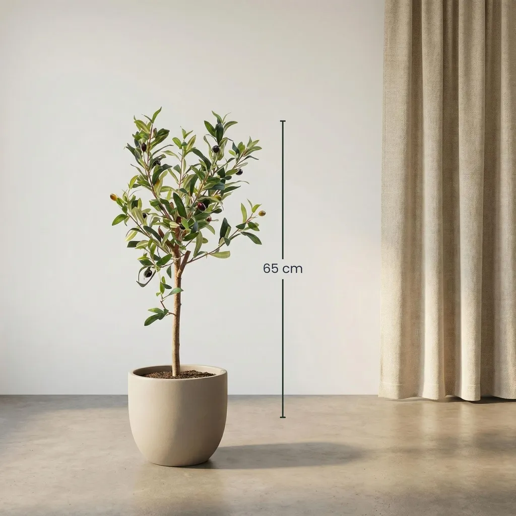 Petit olivier artificiel 65 cm, décoration méditerranéenne d'intérieur - 4