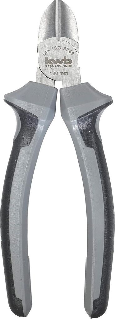 kwb Seitenschneider in 160 mm, , mit 2-Komponentengriff mit Handschutz, eingelegtes Gelenk, aus blendfreiem Kohlenstoffstahl, präzise Schneide, en...