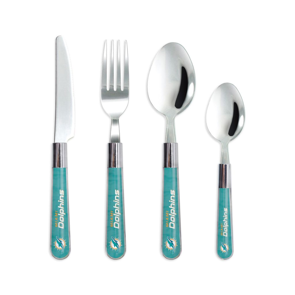 NFL Miami Dolphins Besteckset 16-teilig Set Gabel Löffel Messer Barbecue