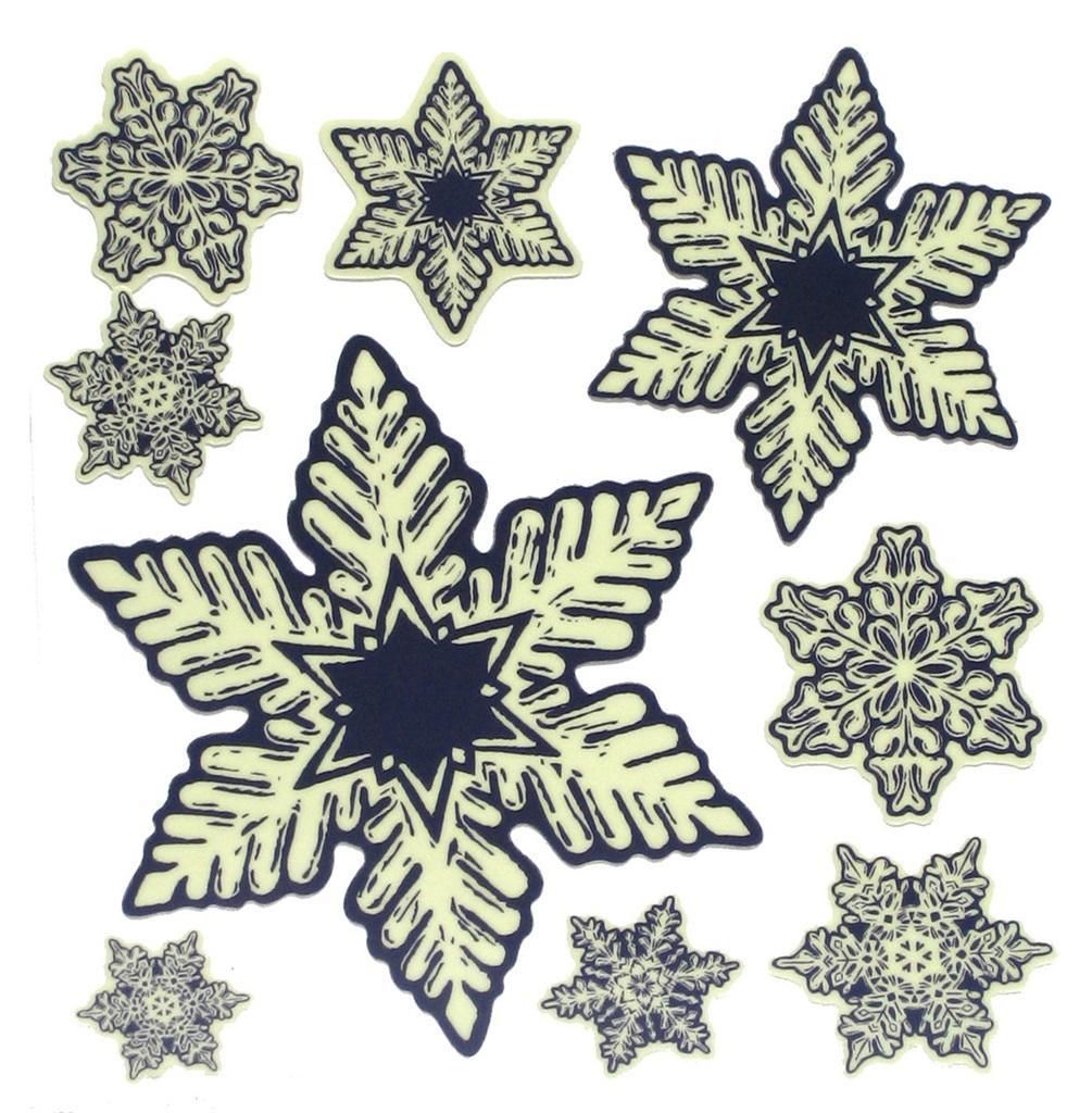 Schneeflocken leuchten im Dunkeln