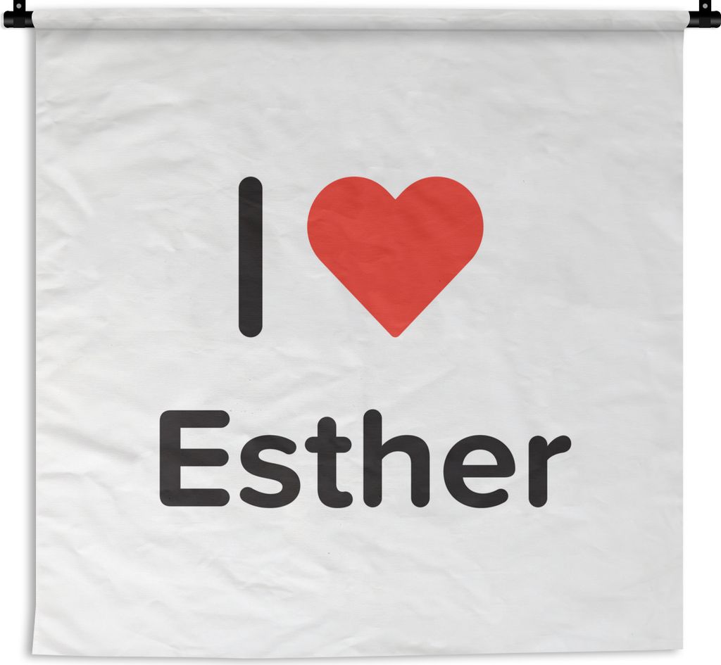 MuchoWow Wandteppich Wandbehang Ich liebe - Esther - Mädchen 150x150 cm Tapisserie Dekoration Wandtuch - Wohnaccessoires - Modernes