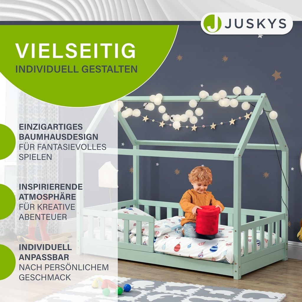 Juskys Kinderbett Marli 80 x 160 cm - Rausfallschutz, Produktbild 6