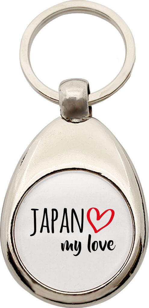 Huuraa Schlüsselanhänger Japan my love Metall Schlüsselring Einkaufswagenchip Geschenkidee