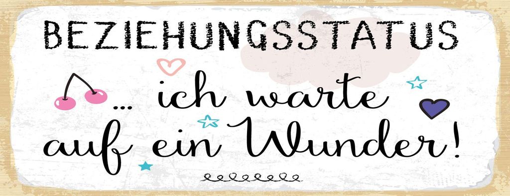 vianmo Holzschild 10x27 cm Beziehungsstatus ich warte auf ein Wunder